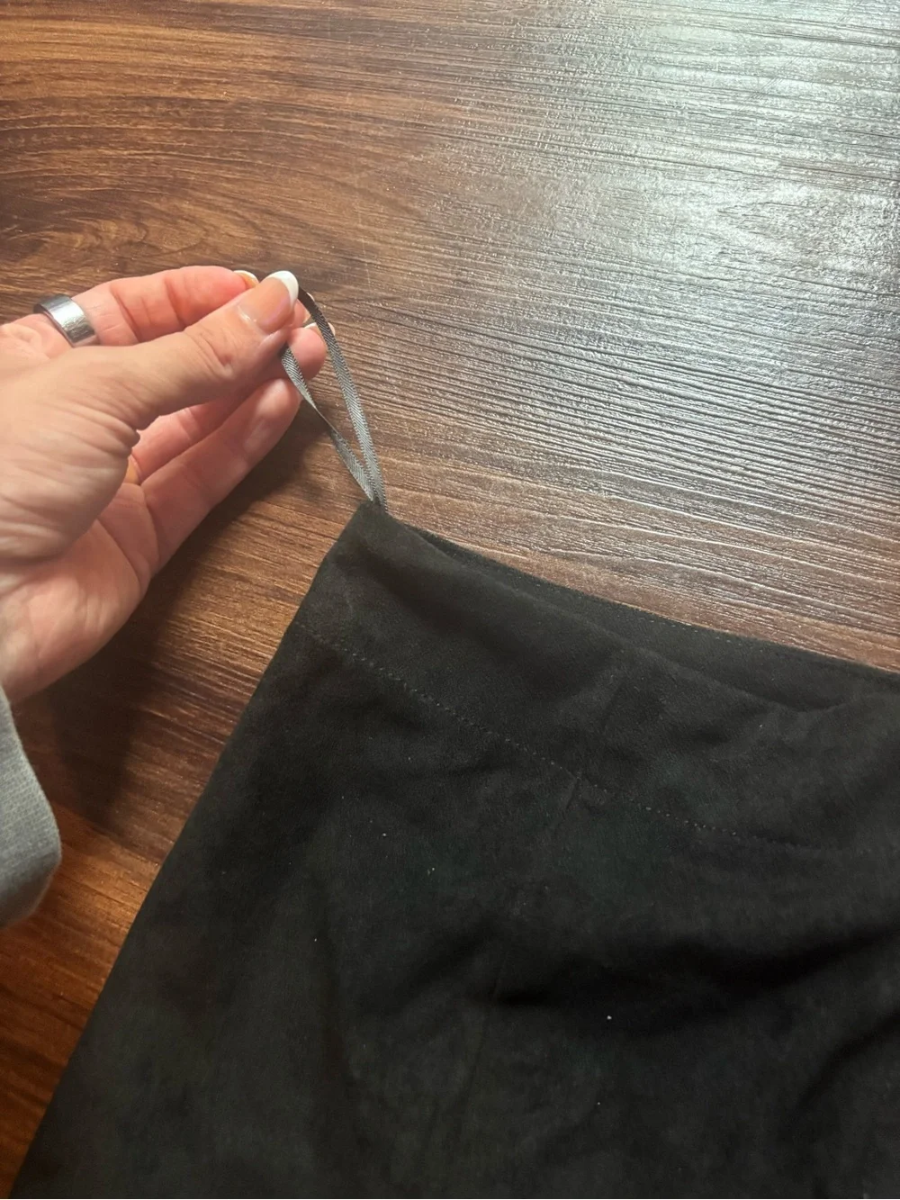 Classic Black Button-Front Women's Skirt - Picture 4 of 5